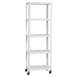 Space Solutions Bookcases<Ready-to-assemble 72-inch High Mobile 5-Shelf Bookcase, White