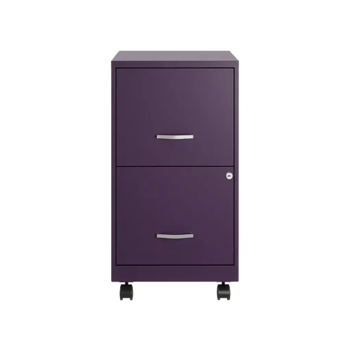 Space Solutions File Cabinets<SOHO Smart File 2-Drawer Mobile Vertical File Cabinet, Letter Size, Lockable, Midnight Purple (25277)
