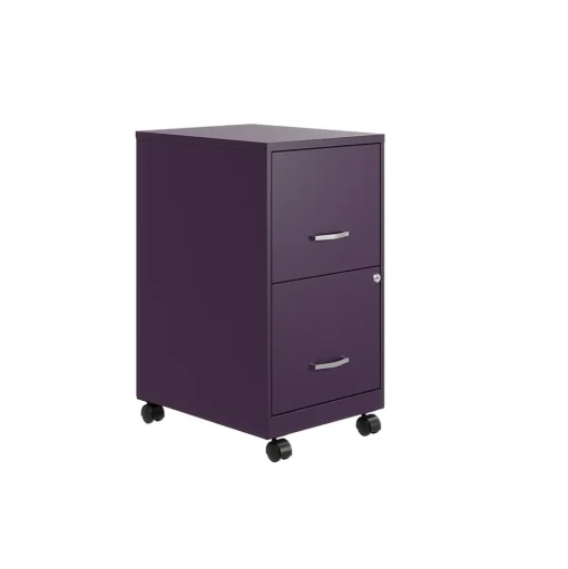 Space Solutions File Cabinets<SOHO Smart File 2-Drawer Mobile Vertical File Cabinet, Letter Size, Lockable, Midnight Purple (25277)