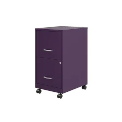Space Solutions File Cabinets<SOHO Smart File 2-Drawer Mobile Vertical File Cabinet, Letter Size, Lockable, Midnight Purple (25277)