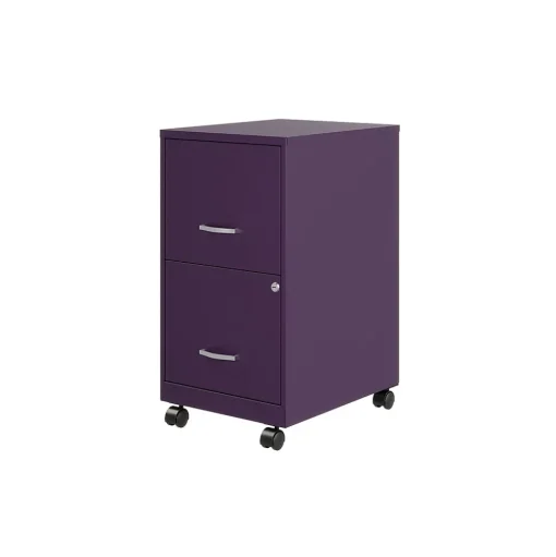 Space Solutions File Cabinets<SOHO Smart File 2-Drawer Mobile Vertical File Cabinet, Letter Size, Lockable, Midnight Purple (25277)