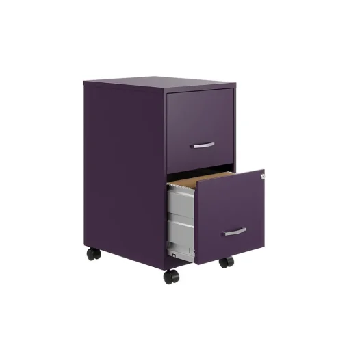 Space Solutions File Cabinets<SOHO Smart File 2-Drawer Mobile Vertical File Cabinet, Letter Size, Lockable, Midnight Purple (25277)