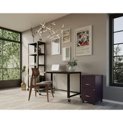 Space Solutions File Cabinets<SOHO Smart File 2-Drawer Mobile Vertical File Cabinet, Letter Size, Lockable, Midnight Purple (25277)