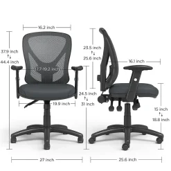 Staples Office Chairs<Carder Ergonomic Fabric Swivel Computer and Desk Chair, Black (24115-CC)