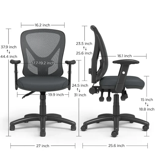 Staples Office Chairs<Carder Ergonomic Fabric Swivel Computer and Desk Chair, Black (24115-CC)