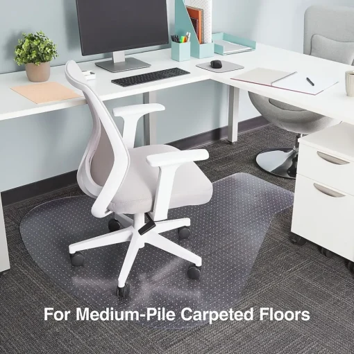 Staples Chair Mats<® Carpet Chair Mat, Medium-Pile, Clear (28594)