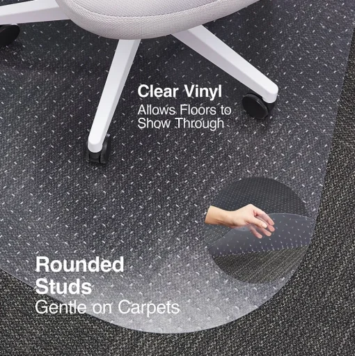 Staples Chair Mats<® Carpet Chair Mat, Medium-Pile, Clear (28594)