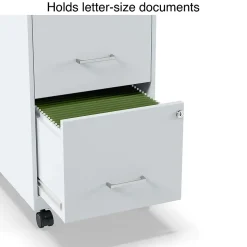 Staples File Cabinets<2-Drawer Mobile Vertical File Cabinet, Letter Size, Lockable, 26.3"H x 14.3"W x 18.9"D, Gray (ST60053-CC)