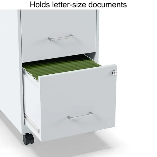 Staples File Cabinets<2-Drawer Mobile Vertical File Cabinet, Letter Size, Lockable, 26.3"H x 14.3"W x 18.9"D, Gray (ST60053-CC)