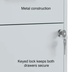 Staples File Cabinets<2-Drawer Mobile Vertical File Cabinet, Letter Size, Lockable, 26.3"H x 14.3"W x 18.9"D, Gray (ST60053-CC)