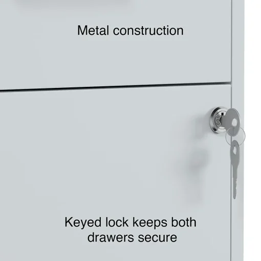 Staples File Cabinets<2-Drawer Mobile Vertical File Cabinet, Letter Size, Lockable, 26.3"H x 14.3"W x 18.9"D, Gray (ST60053-CC)