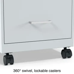 Staples File Cabinets<2-Drawer Mobile Vertical File Cabinet, Letter Size, Lockable, 26.3"H x 14.3"W x 18.9"D, Gray (ST60053-CC)