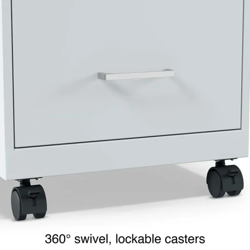 Staples File Cabinets<2-Drawer Mobile Vertical File Cabinet, Letter Size, Lockable, 26.3"H x 14.3"W x 18.9"D, Gray (ST60053-CC)