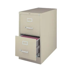 Staples File Cabinets<2-Drawer Vertical File Cabinet, Locking, Letter, Putty/Beige, 26.5"D (13440D-CC)