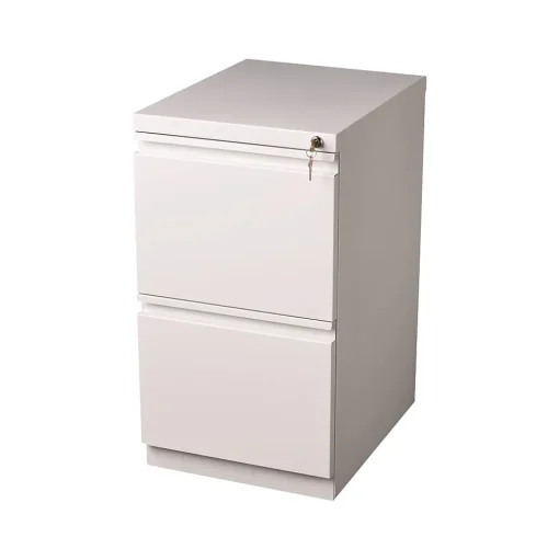 Staples File Cabinets<2-Drawer Vertical File Cabinet, Locking, White, Letter, 19.88"D (26818D)