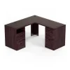 Staples L-Desks<Kendall Park 58.8"W L-Shaped Desk, Cherry (52493)