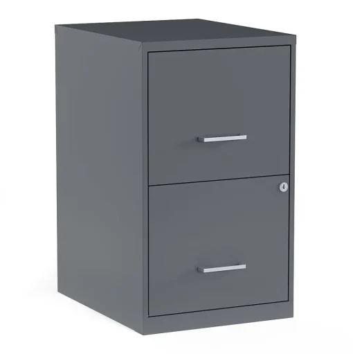 Staples File Cabinets<Light Duty 2-Drawer Mobile Vertical File Cabinet, Letter Size, Lockable, 24.1"H x 14.3"W x 18"D, Charcoal (ST52143-CC)