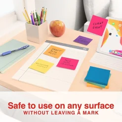 Staples Sticky Notes<Notes, 3" x 3", Sorbet Collection, 100 Sheet/Pad, 12 Pads/Pack (S-33BO12/52566)