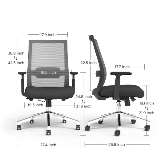 Staples Office Chairs<Prestige Marrett Ergonomic Fabric Swivel Task Chair, Black (UN53249)