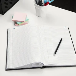 Staples Accounting & Record Journals<Record Book, 7.25"W x 11.75"H, Blue Marble, 300 Sheets/Book (886673)