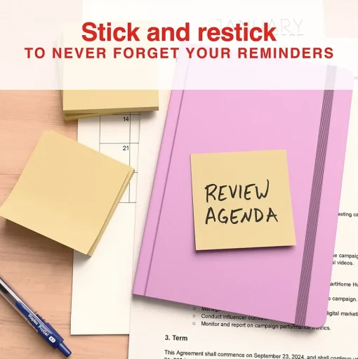 Staples Sticky Notes<Recycled Pop-up Notes, 3" x 3", Sunshine Collection, 100 Sheet/Pad, 36 Pads/Pack (S-33YRP36)