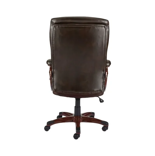 Staples Office Chairs<® Westcliffe Ergonomic Leather Swivel Executive Chair, Brown (50219R-CC)