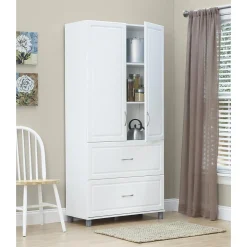 System Build Storage Cabinets<SystemBuild Kendall 36" 2 Door/2 Drawer Storage Cabinet, White (7364401PCOM)