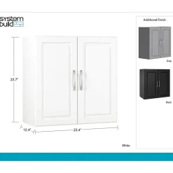 System Build Storage Cabinets<SystemBuild Kendall 24" Wall Cabinet, White (7366401PCOM)