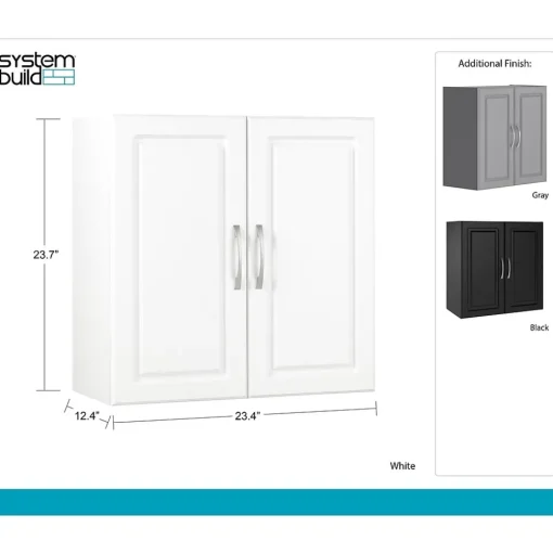 System Build Storage Cabinets<SystemBuild Kendall 24" Wall Cabinet, White (7366401PCOM)