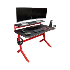 Techni Sport Computer Desks<Stryker 50" Computer Desk, Red/Black (RTA-TS201-RED)