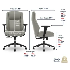 Thomasville Furniture Office Chairs<Darius Ergonomic Bonded Leather Swivel Executive Chair, Gray (51490-GRY)