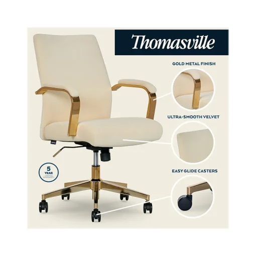 Thomasville Furniture Ergonomic Chairs<Jolie Ergonomic Fabric Swivel Desk Chair, (60068-CRM)