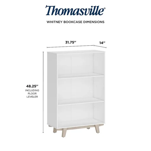 Thomasville Furniture Bookcases<Whitney 3-Shelf 48"H Bookcase, White (SPLS-WHBK-TV)