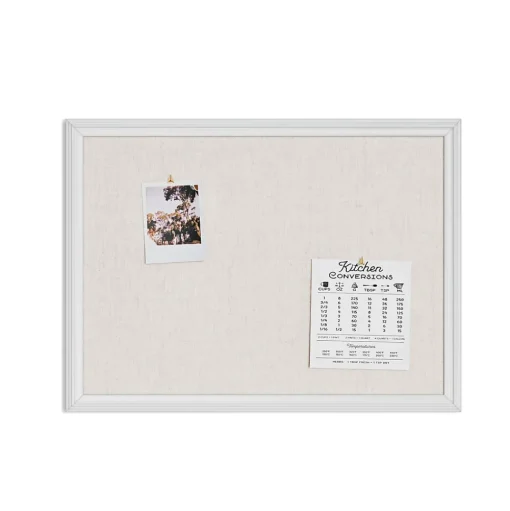 U Brands Bulletin<Linen Bulletin Board, 23" x 17", White Décor Frame