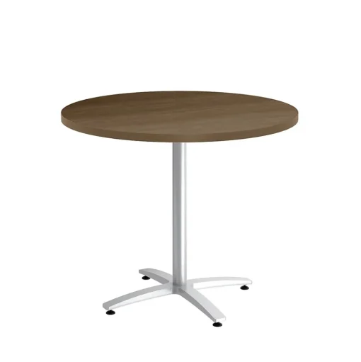 Union & Scale Conference Room Tables<™ Multipurpose 36" Round Pinnacle Laminate Seated Height Silver Base Table (54793)