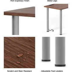 Union & Scale Office Desks<™ Essentials 48"W Computer and Writing Desk, Espresso (UN56970)