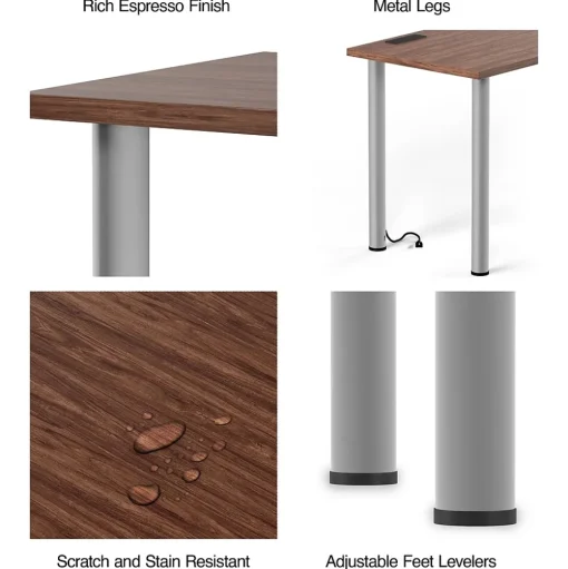 Union & Scale Office Desks<™ Essentials 48"W Computer and Writing Desk, Espresso (UN56970)