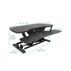 VersaDesk Standing Desks<PowerPro 48"W Electric Adjustable Standing Desk Converter, Black (SP7644824-00-01)
