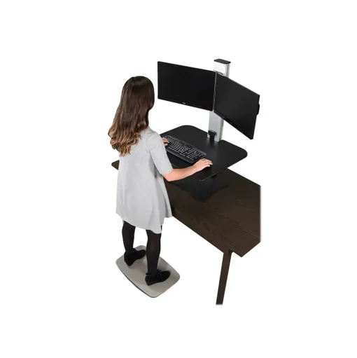 Victor Technology Standing Desks<28" W High Rise™ Electric Dual Monitor Standing Desk, Laminate Wood (DC450)