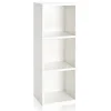 Way Basics Bookcases<36.8"H Wynwood 3-Cube Narrow Bookcase Organizer and Modern Eco Storage Shelf Unit, White (WB-3CUBE-WE)