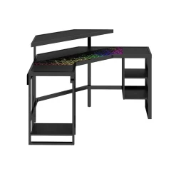 Whalen Corner Desks<Leet LevelUp 53"W Corner Desk, Onyx (SPLS-LTCGD)